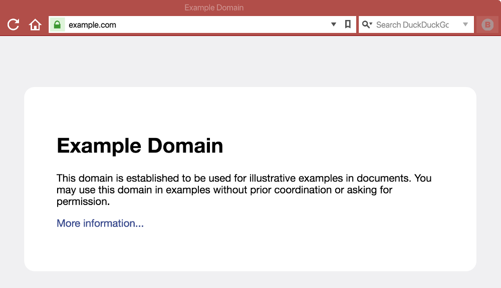 How example.com looks in a browser.