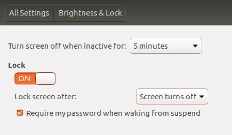 Screenshot showing screensaver settings for Linux